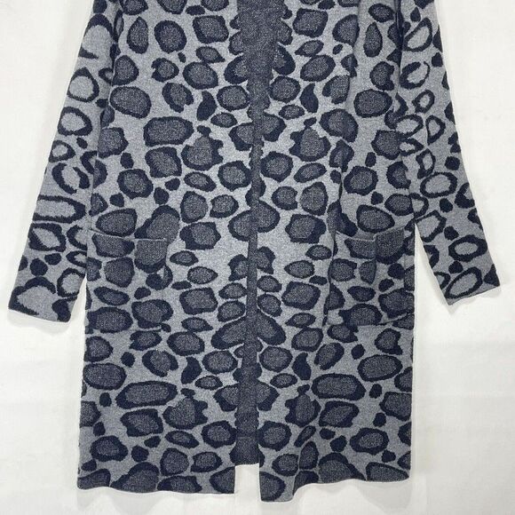 Sweet Romeo Womens Sz M Gray And Black Knit Pocket Cardigan Open Front - Picture 10 of 14